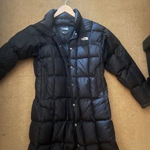 North face long black coat size medium